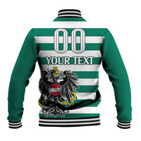 (Custom Text And Number) Austria Baseball Jacket Austrian Coat Of Arms Minimalist Green Style No2 LT9 - Wonder Print Shop