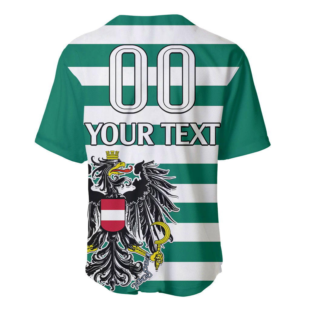(Custom Text And Number) Austria Baseball Jersey Austrian Coat Of Arms Minimalist Green Style No2 LT9 - Wonder Print Shop