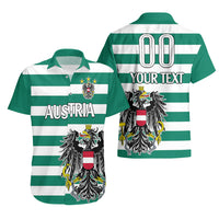 (Custom Text And Number) Austria Hawaiian Shirt Austrian Coat Of Arms Minimalist Green Style No2 - Wonder Print Shop