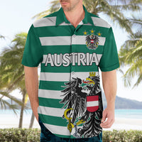 (Custom Text And Number) Austria Hawaiian Shirt Austrian Coat Of Arms Minimalist Green Style No2 - Wonder Print Shop