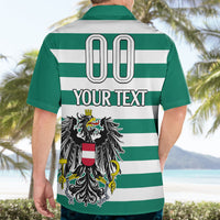 (Custom Text And Number) Austria Hawaiian Shirt Austrian Coat Of Arms Minimalist Green Style No2 - Wonder Print Shop