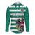 (Custom Text And Number) Austria Long Sleeve Button Shirt Austrian Coat Of Arms Minimalist Green Style No2 - Wonder Print Shop