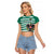 (Custom Text And Number) Austria Raglan Cropped T Shirt Austrian Coat Of Arms Minimalist Green Style No2 - Wonder Print Shop
