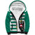 (Custom Text And Number) Austria Sherpa Hoodie Austrian Coat Of Arms Minimalist Green Style No2 - Wonder Print Shop