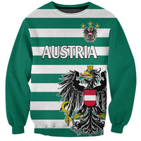 (Custom Text And Number) Austria Sweatshirt Austrian Coat Of Arms Minimalist Green Style No2 - Wonder Print Shop