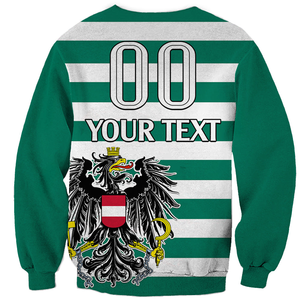 (Custom Text And Number) Austria Sweatshirt Austrian Coat Of Arms Minimalist Green Style No2 - Wonder Print Shop