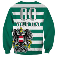 (Custom Text And Number) Austria Sweatshirt Austrian Coat Of Arms Minimalist Green Style No2 - Wonder Print Shop