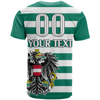 (Custom Text And Number) Austria T Shirt Austrian Coat Of Arms Minimalist Green Style No2 - Wonder Print Shop