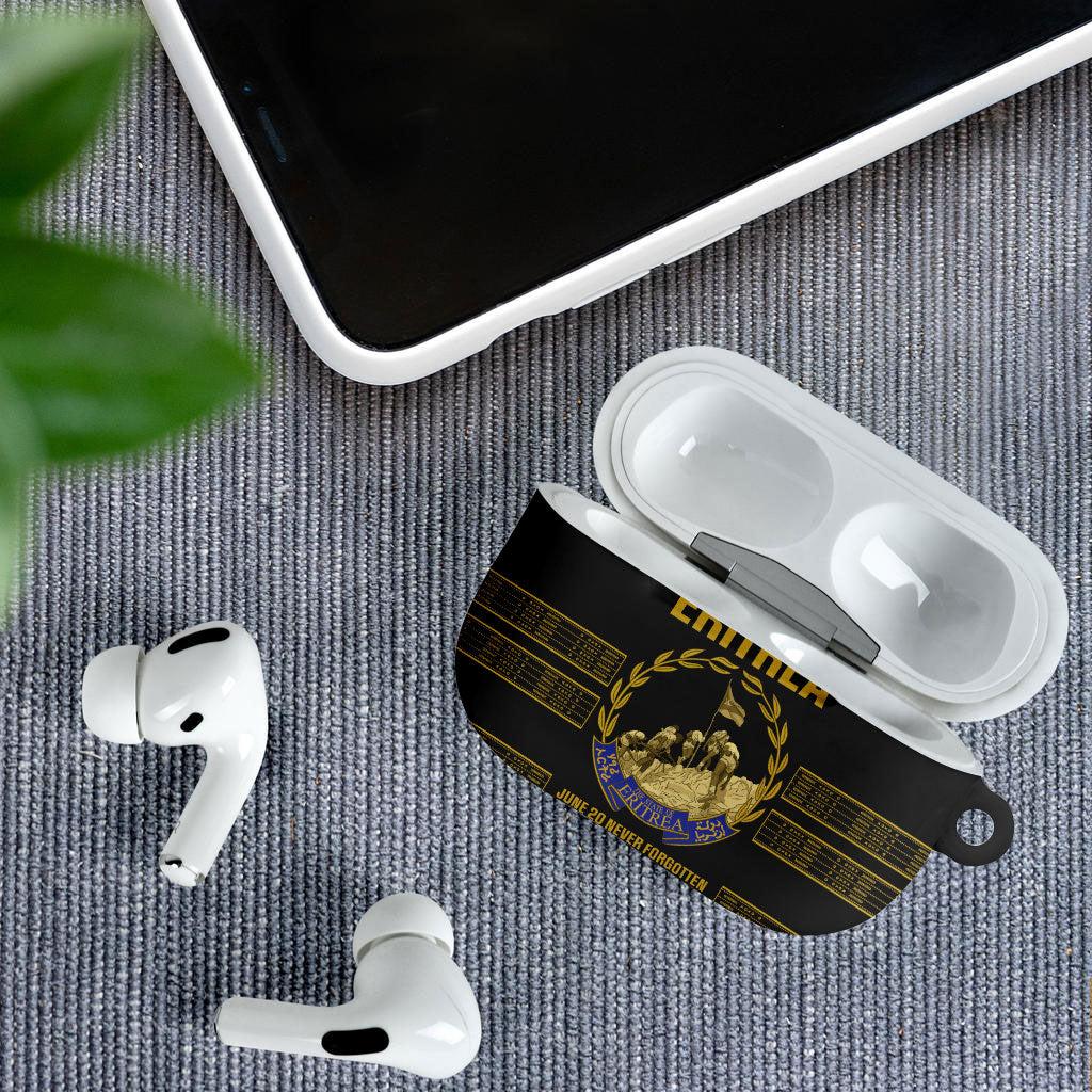 Eritrea Martyrs Day June 20 AirPods Case Never Forgotten Proud Eritrean Heritage Black Version