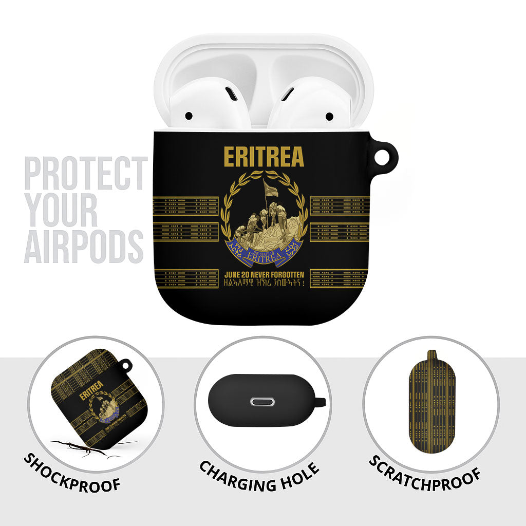 Eritrea Martyrs Day June 20 AirPods Case Never Forgotten Proud Eritrean Heritage Black Version