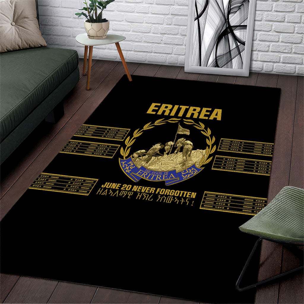 Eritrea Martyrs Day June 20 Area Rug Never Forgotten Proud Eritrean Heritage Black Version