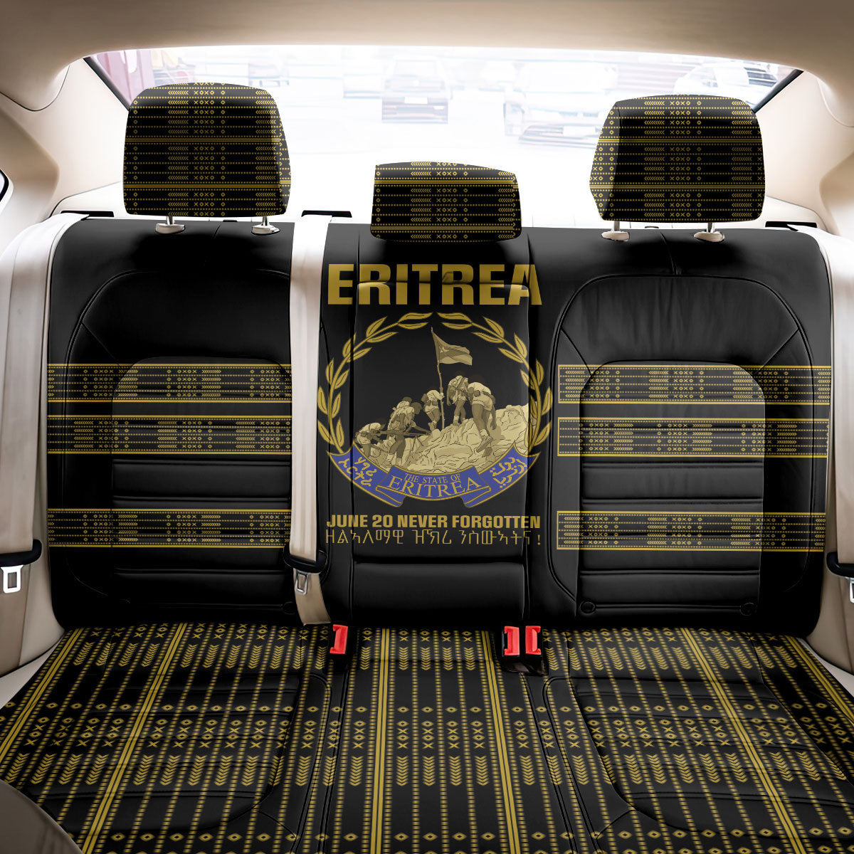 Eritrea Martyrs Day June 20 Back Car Seat Cover Never Forgotten Proud Eritrean Heritage Black Version
