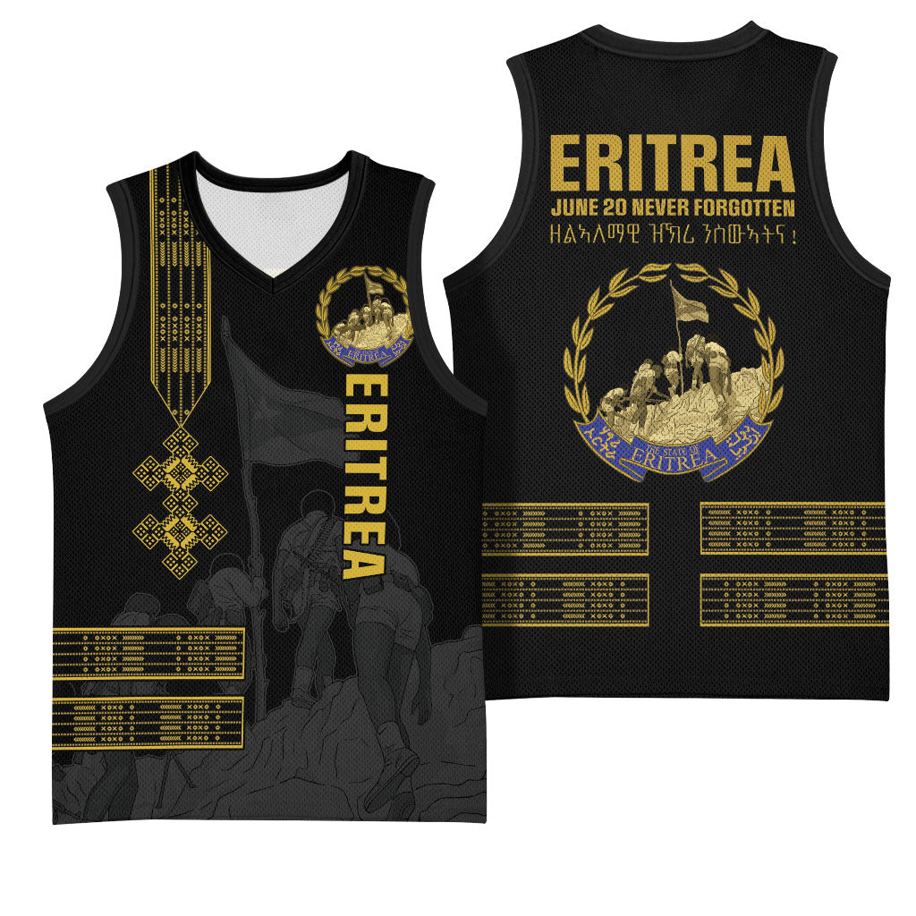 Eritrea Martyrs Day June 20 Basketball Jersey Never Forgotten Proud Eritrean Heritage Black Version