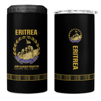 Eritrea Martyrs Day June 20 4 in 1 Can Cooler Tumbler Never Forgotten Proud Eritrean Heritage Black Version