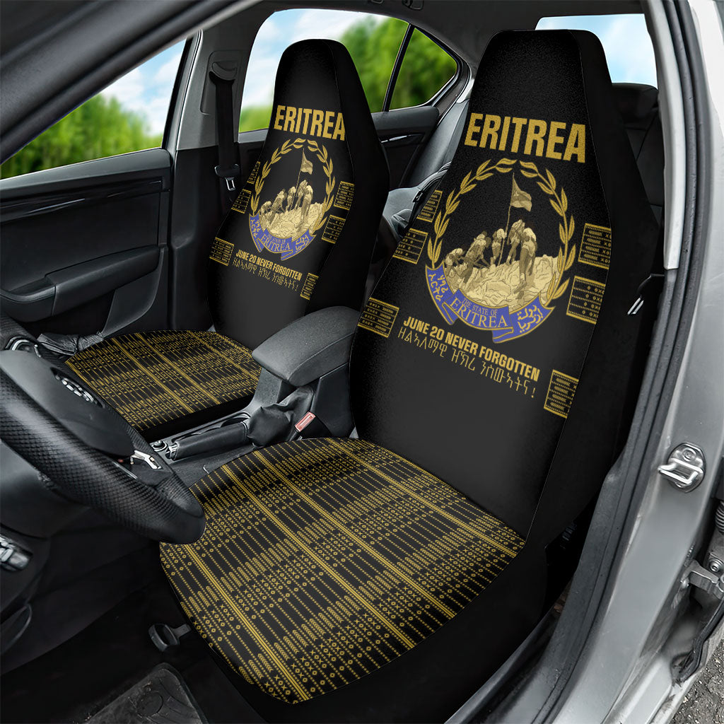 Eritrea Martyrs Day June 20 Car Seat Cover Never Forgotten Proud Eritrean Heritage Black Version