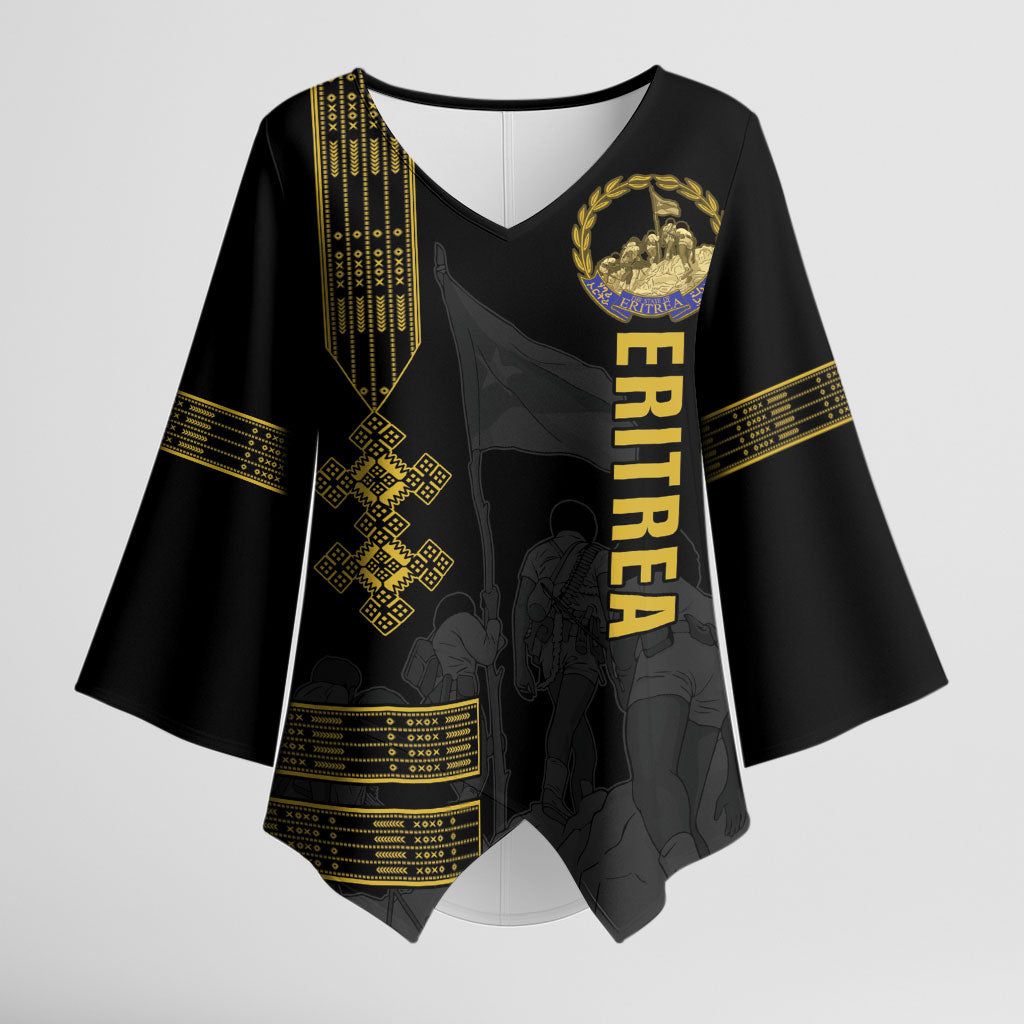 Eritrea Martyrs Day June 20 Kimono Sleeve Blouse Never Forgotten Proud Eritrean Heritage Black Version