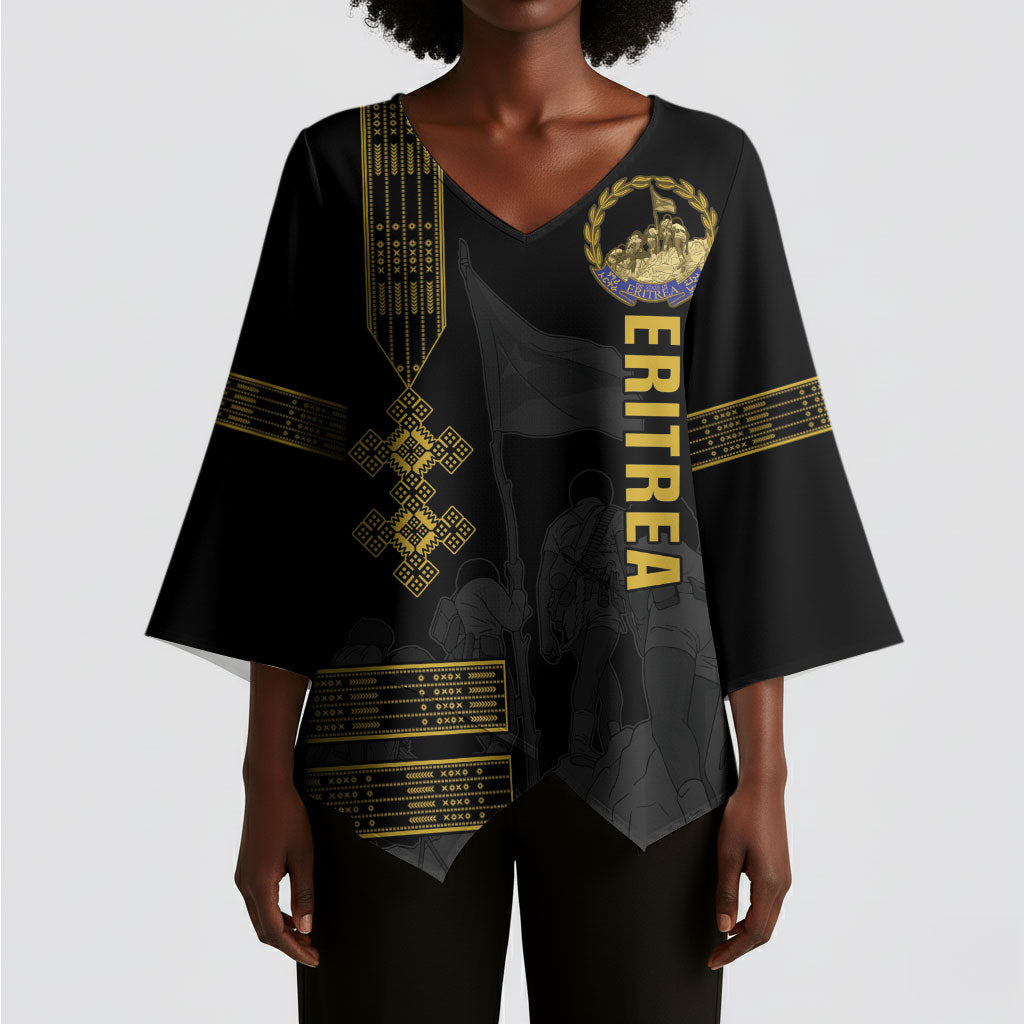 Eritrea Martyrs Day June 20 Kimono Sleeve Blouse Never Forgotten Proud Eritrean Heritage Black Version