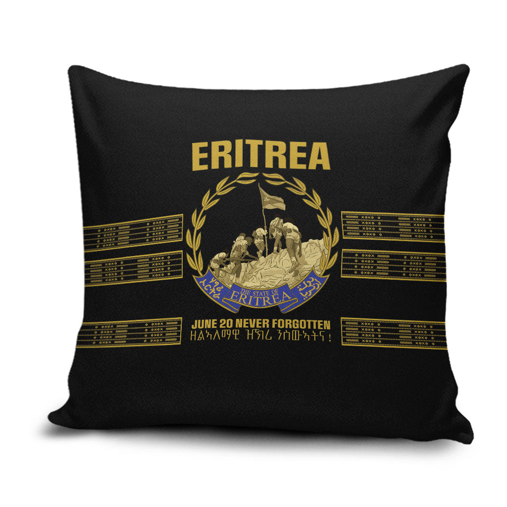 Eritrea Martyrs Day June 20 Pillow Cover Never Forgotten Proud Eritrean Heritage Black Version