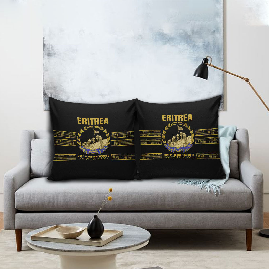 Eritrea Martyrs Day June 20 Pillow Cover Never Forgotten Proud Eritrean Heritage Black Version