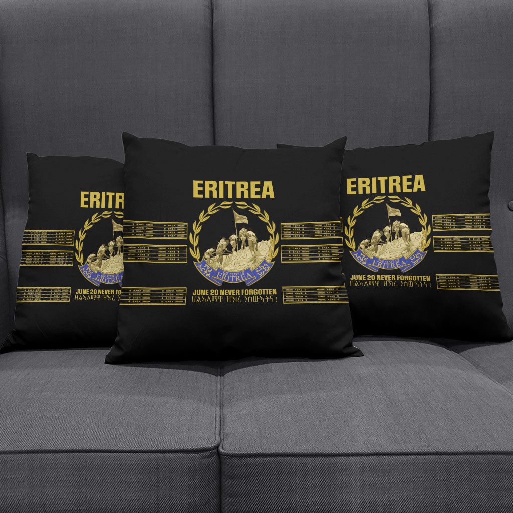 Eritrea Martyrs Day June 20 Pillow Cover Never Forgotten Proud Eritrean Heritage Black Version