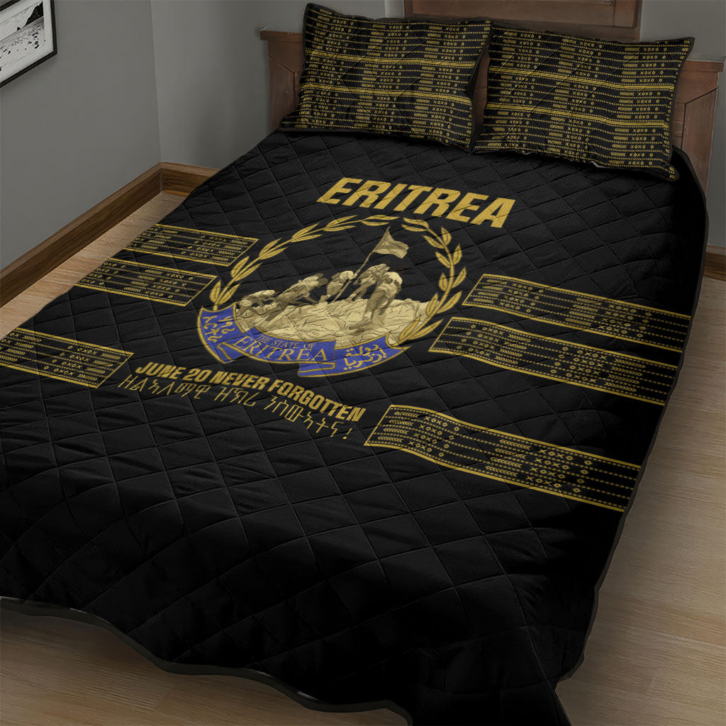 Eritrea Martyrs Day June 20 Quilt Bed Set Never Forgotten Proud Eritrean Heritage Black Version