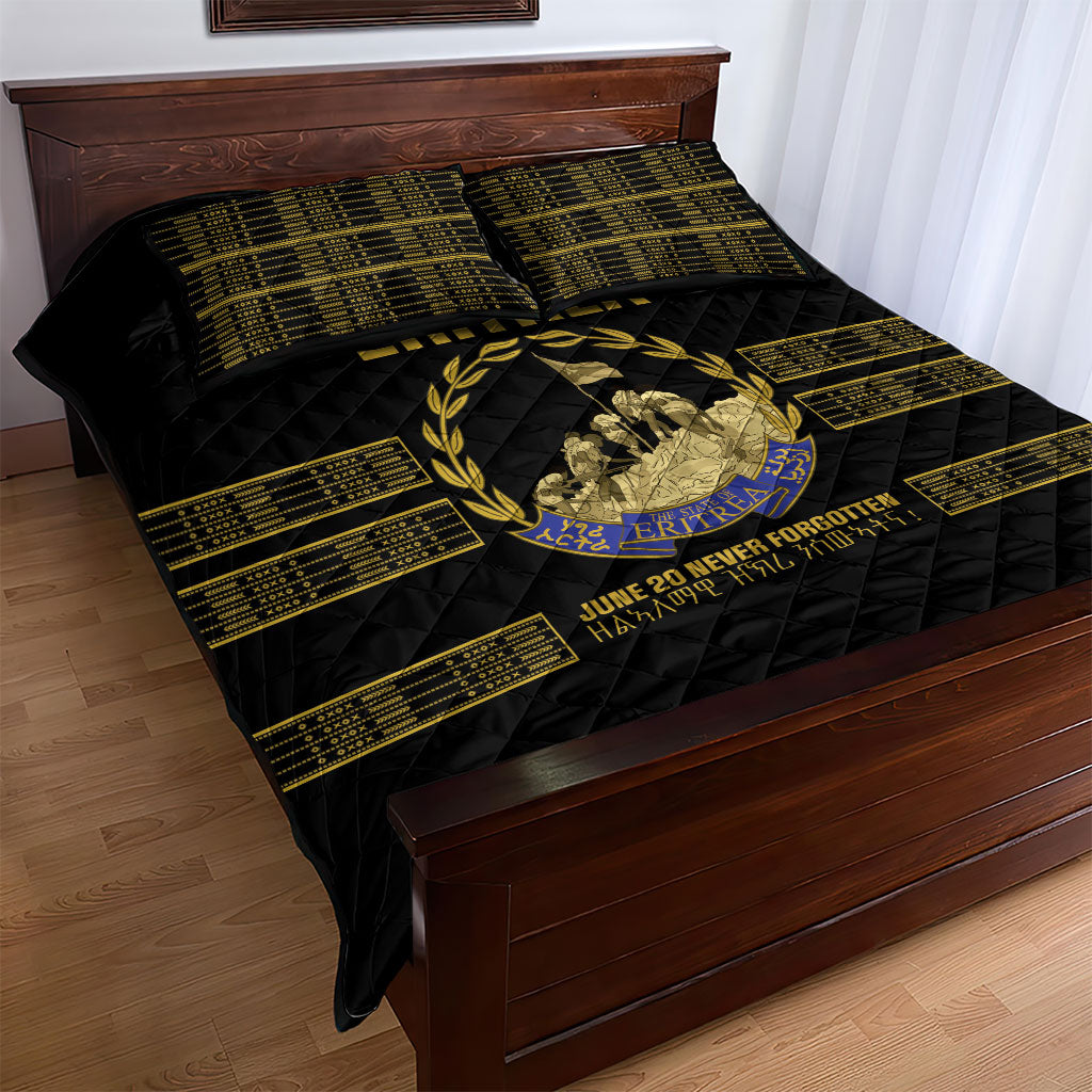 Eritrea Martyrs Day June 20 Quilt Bed Set Never Forgotten Proud Eritrean Heritage Black Version