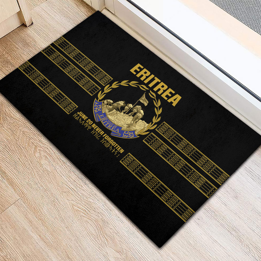 Eritrea Martyrs Day June 20 Rubber Doormat Never Forgotten Proud Eritrean Heritage Black Version