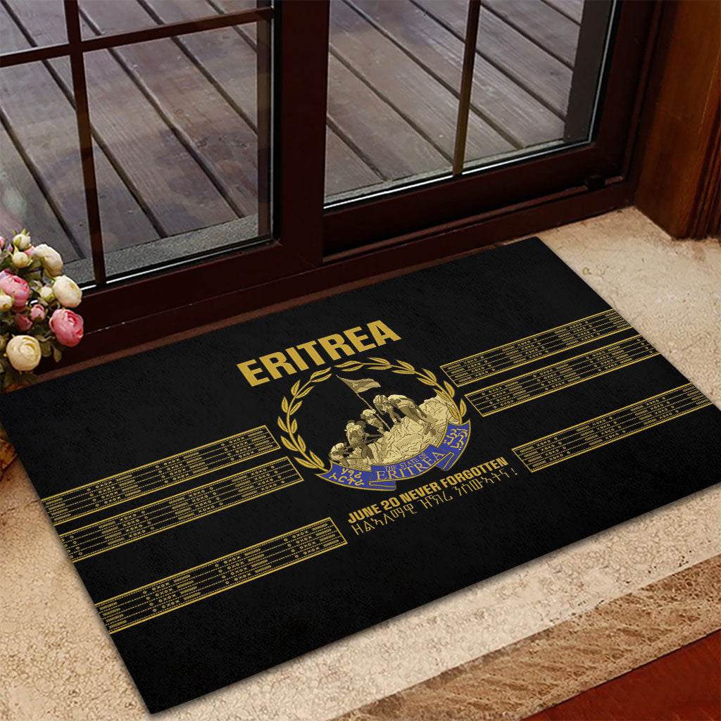 Eritrea Martyrs Day June 20 Rubber Doormat Never Forgotten Proud Eritrean Heritage Black Version