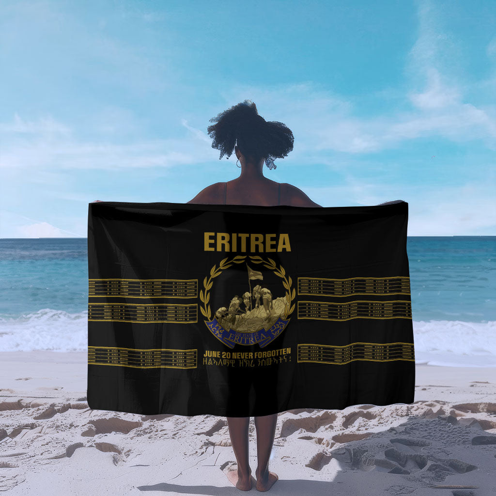 Eritrea Martyrs Day June 20 Sarong Never Forgotten Proud Eritrean Heritage Black Version