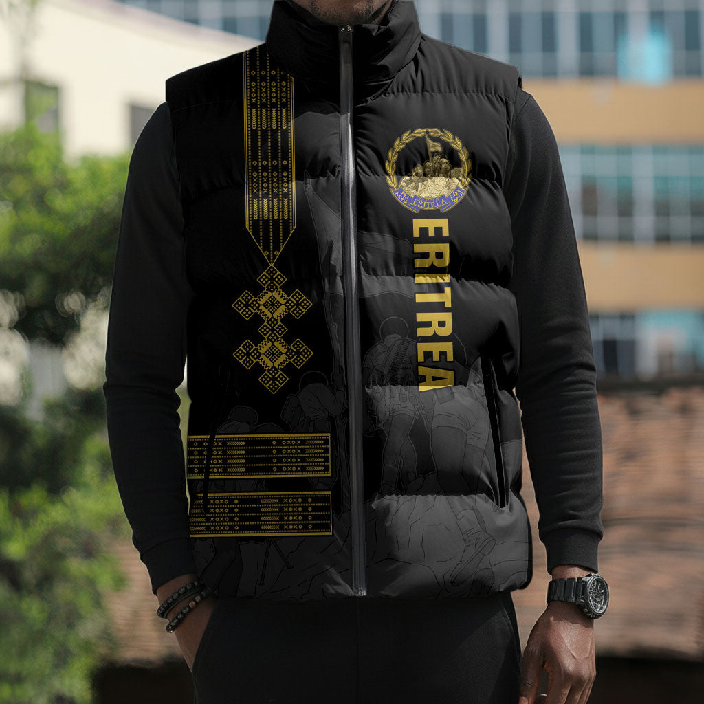 Eritrea Martyrs Day June 20 Sleeveless Puffer Jacket Never Forgotten Proud Eritrean Heritage Black Version