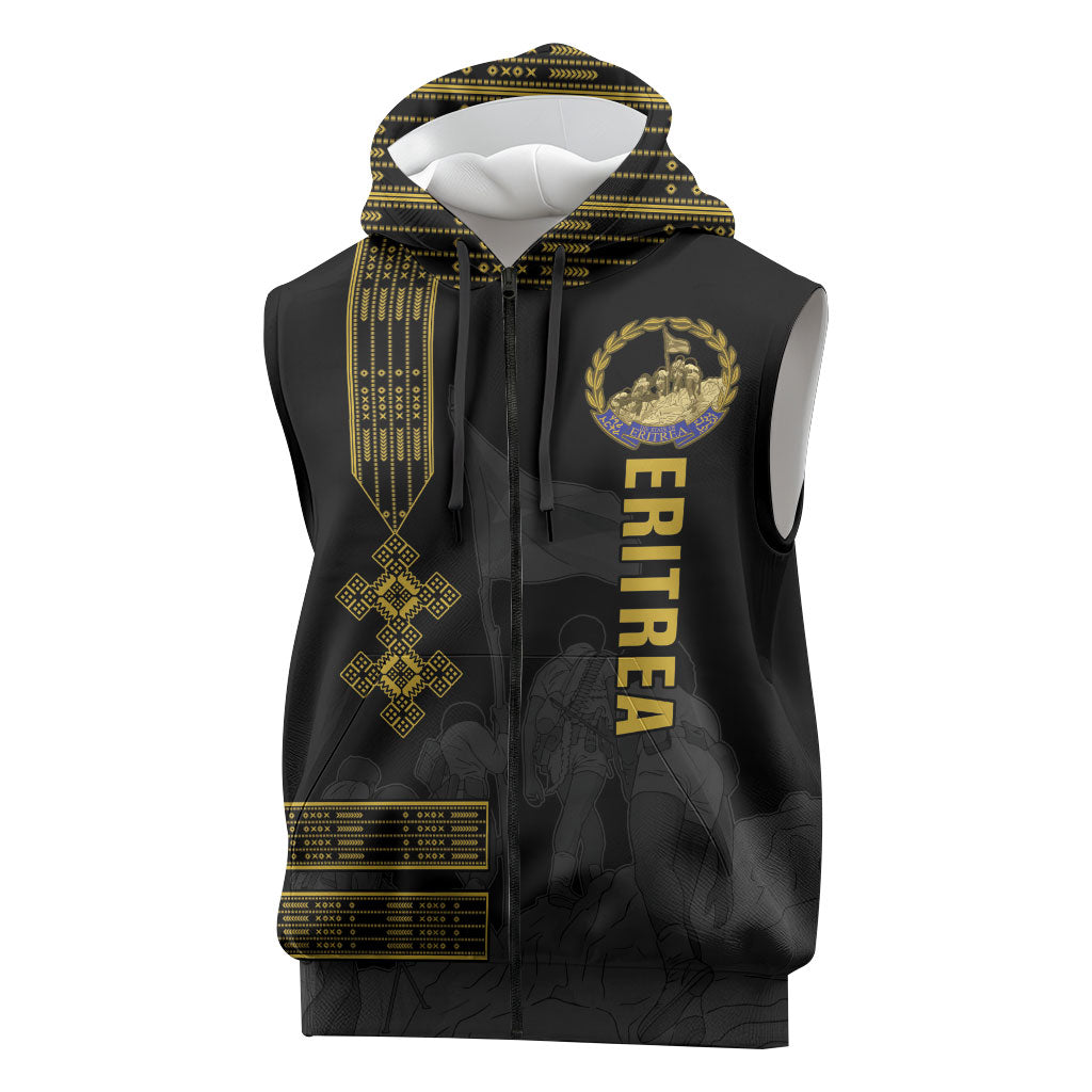 Eritrea Martyrs Day June 20 Sleeveless Zip Hoodie Never Forgotten Proud Eritrean Heritage Black Version