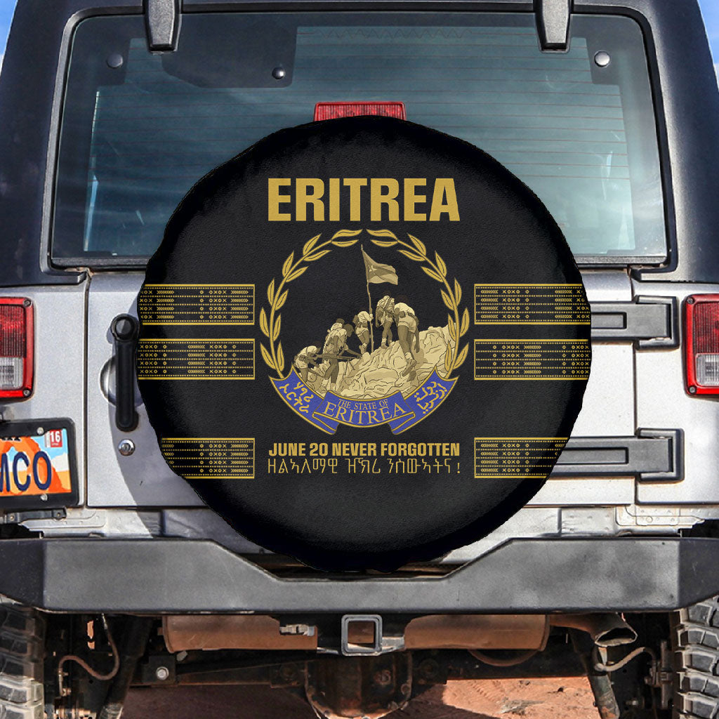 Eritrea Martyrs Day June 20 Spare Tire Cover Never Forgotten Proud Eritrean Heritage Black Version