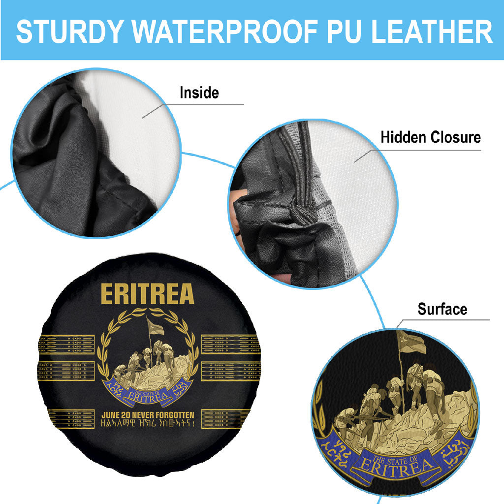 Eritrea Martyrs Day June 20 Spare Tire Cover Never Forgotten Proud Eritrean Heritage Black Version