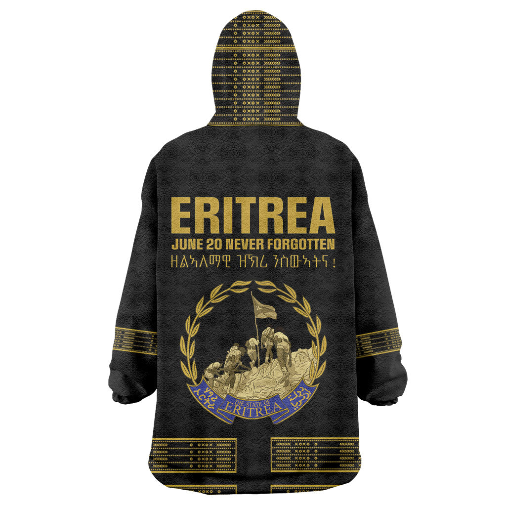 Eritrea Martyrs Day June 20 Wearable Blanket Hoodie Never Forgotten Proud Eritrean Heritage Black Version