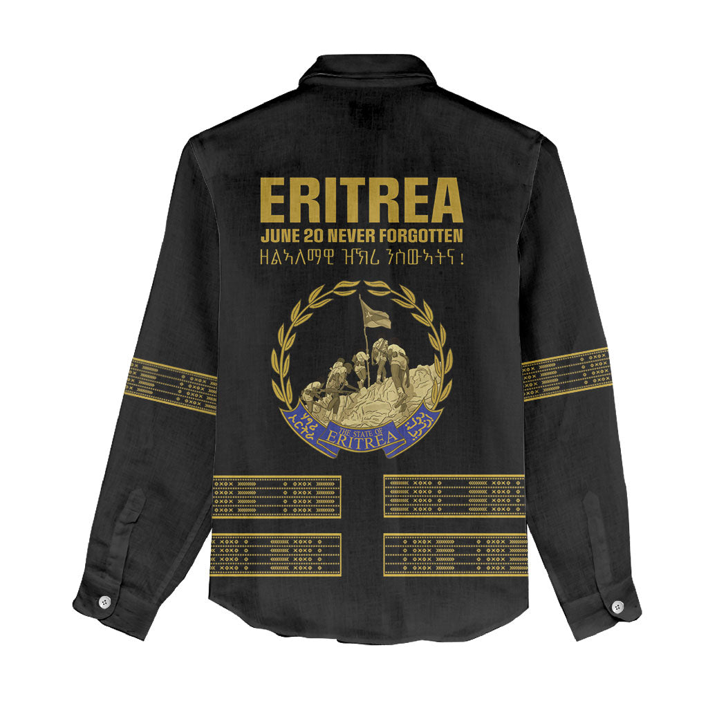 Eritrea Martyrs Day June 20 Women Casual Shirt Never Forgotten Proud Eritrean Heritage Black Version