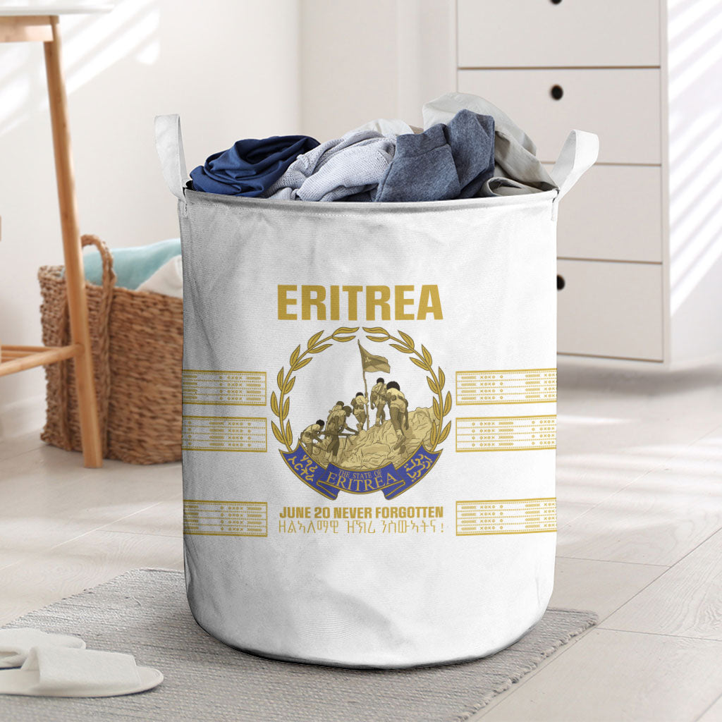 Eritrea Martyrs Day June 20 Laundry Basket Never Forgotten Proud Eritrean Heritage White Version
