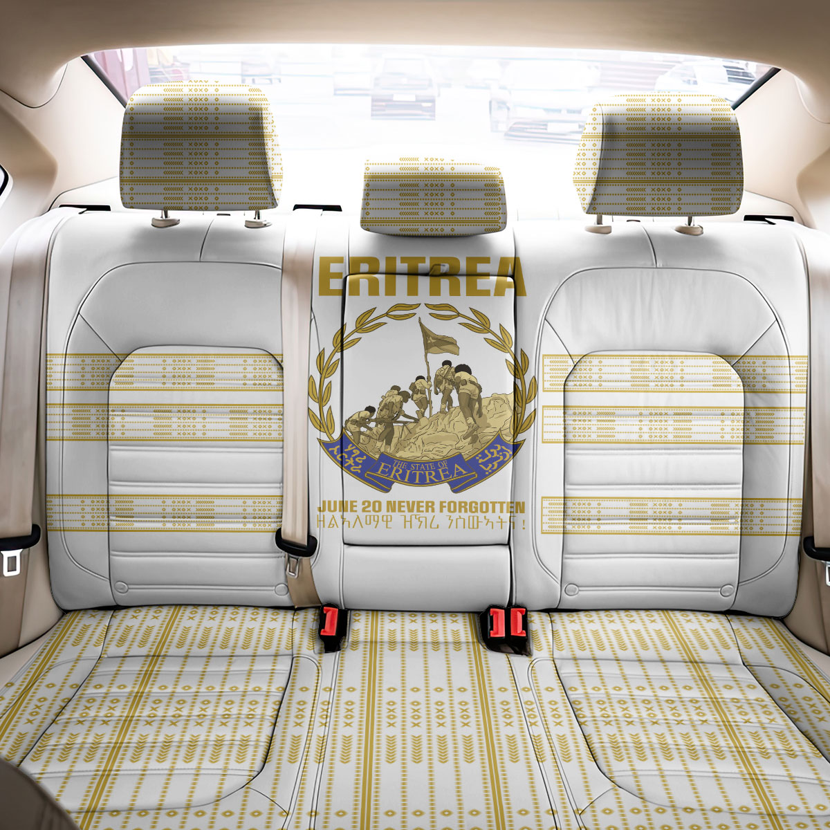 Eritrea Martyrs Day June 20 Back Car Seat Cover Never Forgotten Proud Eritrean Heritage White Version