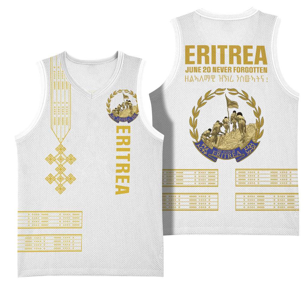 Eritrea Martyrs Day June 20 Basketball Jersey Never Forgotten Proud Eritrean Heritage White Version