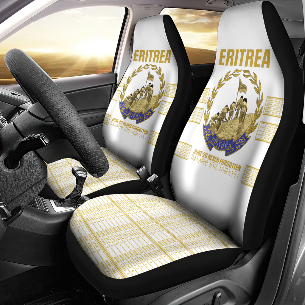 Eritrea Martyrs Day June 20 Car Seat Cover Never Forgotten Proud Eritrean Heritage White Version