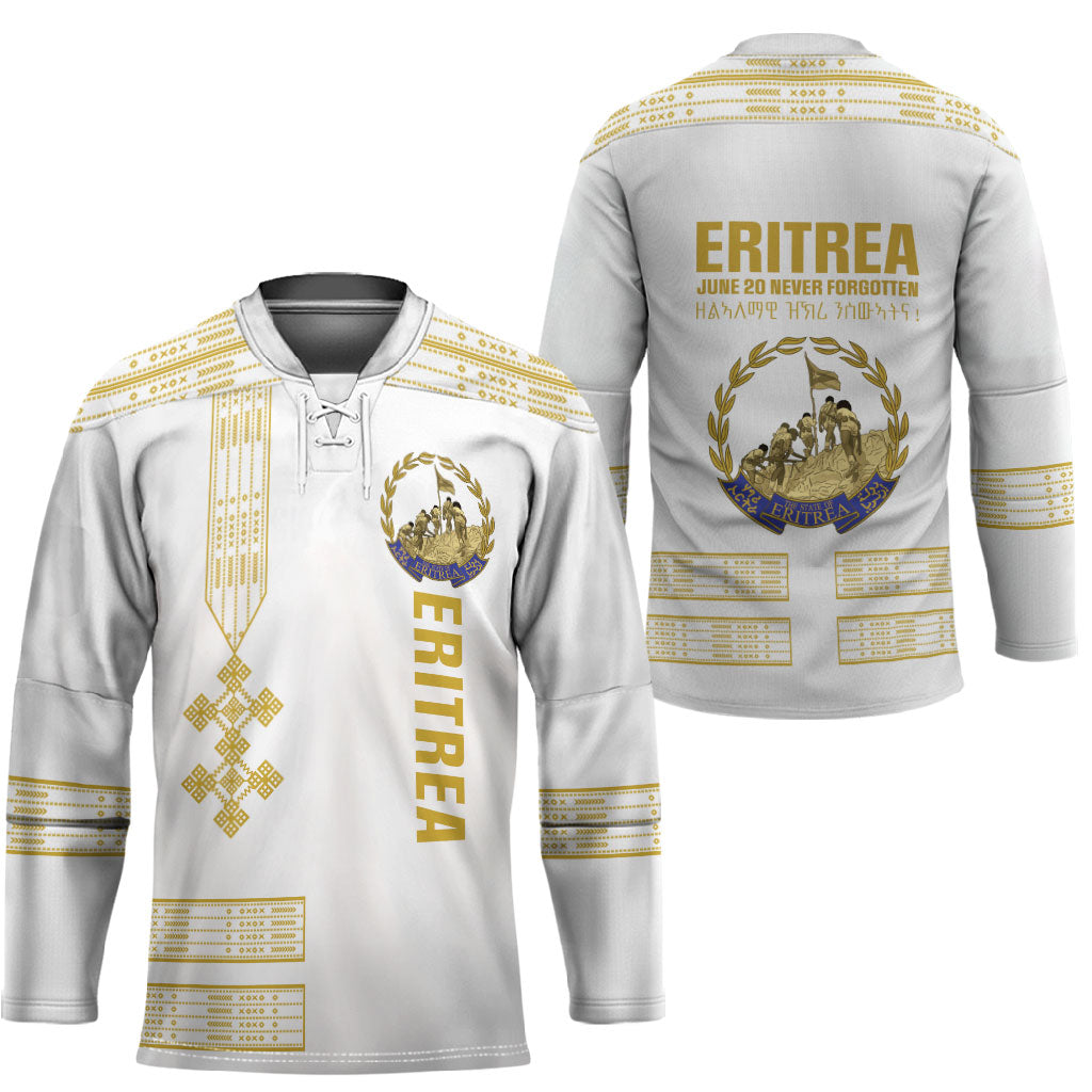 Eritrea Martyrs Day June 20 Hockey Jersey Never Forgotten Proud Eritrean Heritage White Version