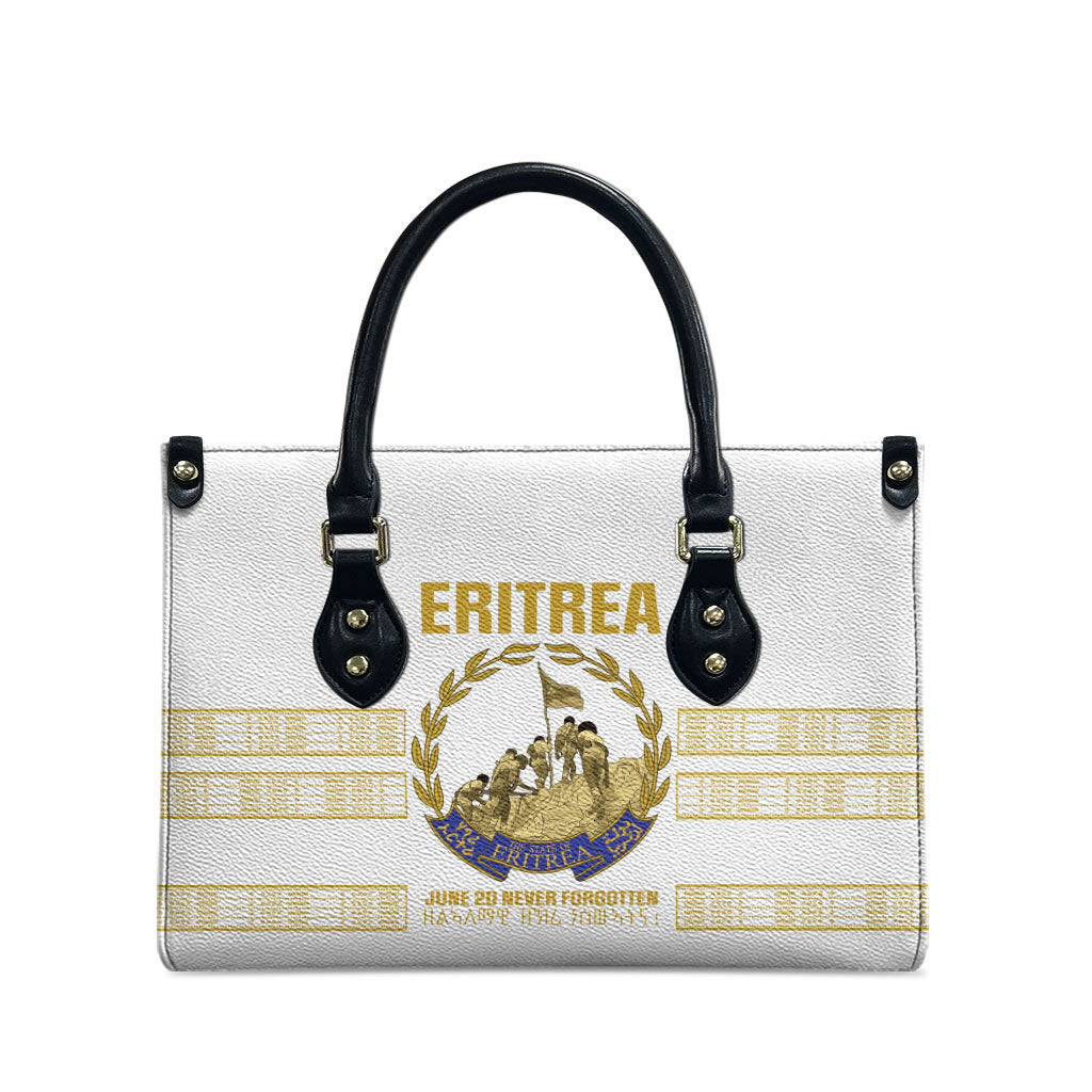 Eritrea Martyrs Day June 20 Leather Bag Never Forgotten Proud Eritrean Heritage White Version