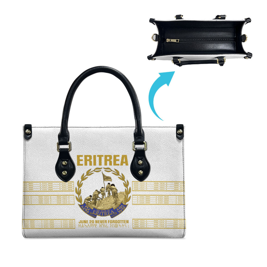 Eritrea Martyrs Day June 20 Leather Bag Never Forgotten Proud Eritrean Heritage White Version