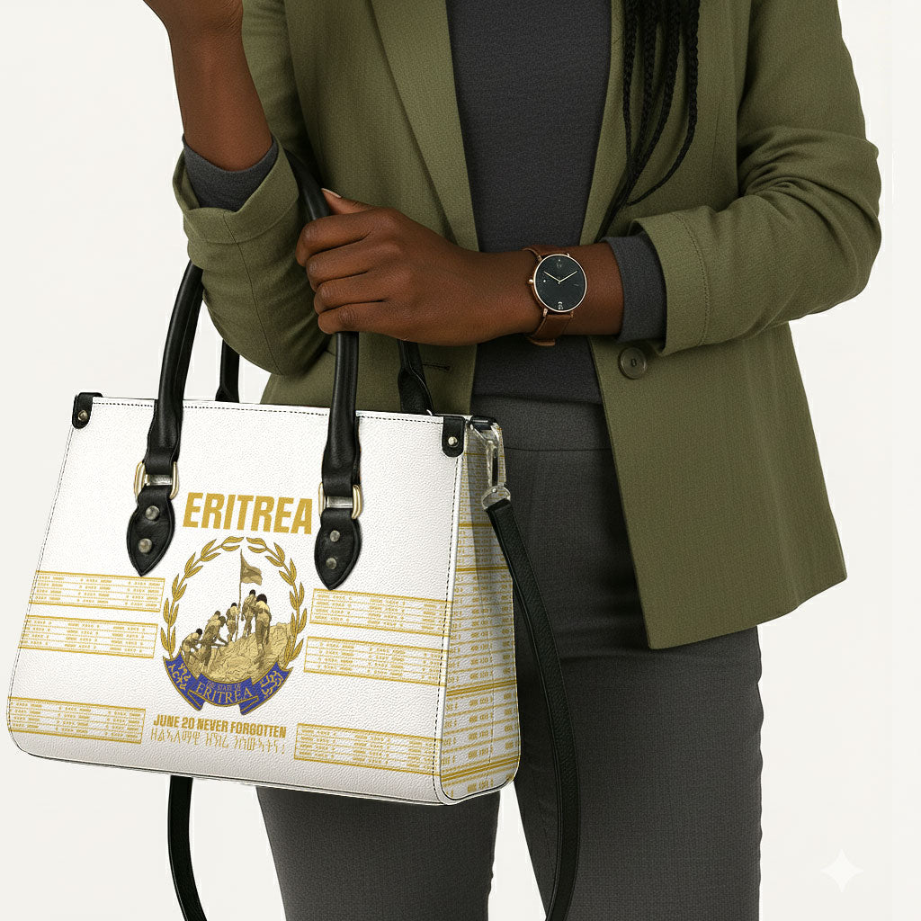 Eritrea Martyrs Day June 20 Leather Bag Never Forgotten Proud Eritrean Heritage White Version