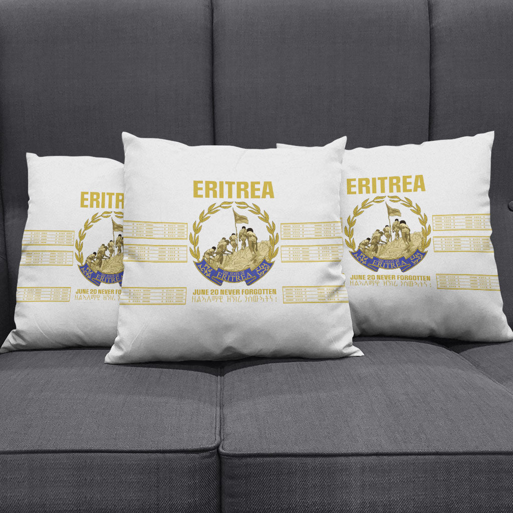 Eritrea Martyrs Day June 20 Pillow Cover Never Forgotten Proud Eritrean Heritage White Version