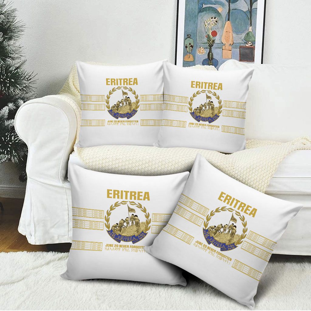 Eritrea Martyrs Day June 20 Pillow Cover Never Forgotten Proud Eritrean Heritage White Version