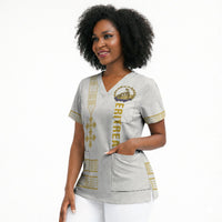 Eritrea Martyrs Day June 20 Scrub Top Never Forgotten Proud Eritrean Heritage White Version