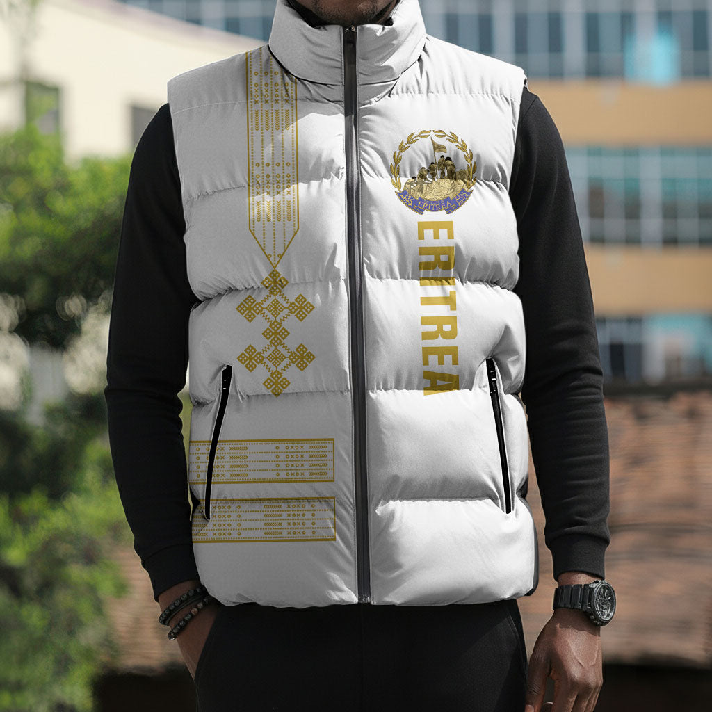 Eritrea Martyrs Day June 20 Sleeveless Puffer Jacket Never Forgotten Proud Eritrean Heritage White Version