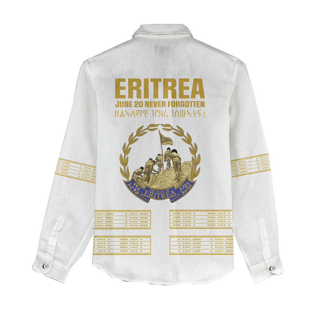 Eritrea Martyrs Day June 20 Women Casual Shirt Never Forgotten Proud Eritrean Heritage White Version
