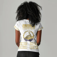 Eritrea Martyrs Day June 20 Women V-Neck T-Shirt Never Forgotten Proud Eritrean Heritage White Version
