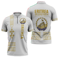 Eritrea Martyrs Day June 20 Zipper Polo Shirt Never Forgotten Proud Eritrean Heritage White Version